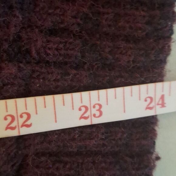 Andean Mens Alpaca Wool Blend Cable Knit Shawl Cardigan Sweater Maroon Small - Picture 14 of 15